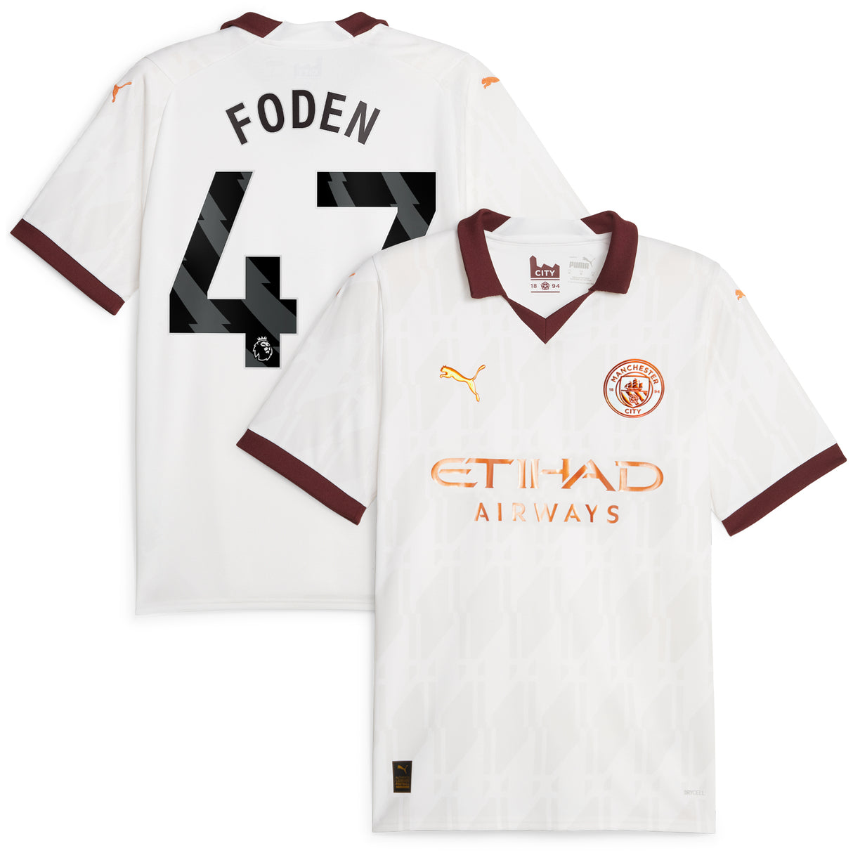 Manchester City Puma Away Shirt 2023-24 with Foden 47 printing - Kit Captain