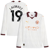 Manchester City Puma Away Shirt 2023-24 - Long Sleeve with J.Alvarez 19 printing - Kit Captain