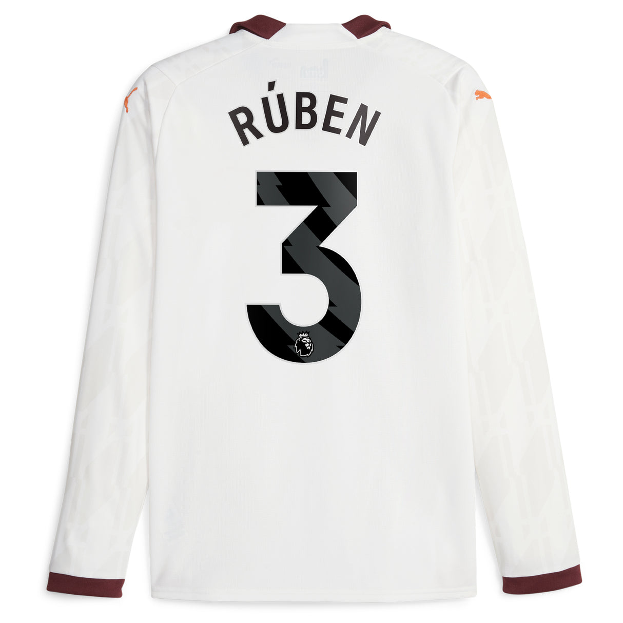 Manchester City Puma Away Shirt 2023-24 - Long Sleeve with Rúben 3 printing - Kit Captain