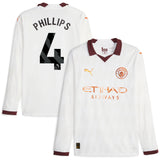 Manchester City Puma Away Shirt 2023-24 - Long Sleeve - Kids with Phillips 4 printing - Kit Captain