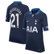 Tottenham Hotspur Nike Away Stadium Shirt 2023-24 - Kids with Kulusevski 21 printing - Kit Captain