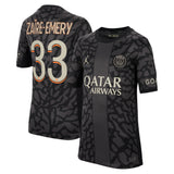 PSG x Jordan Third Stadium Shirt 2023-24 - Kids with Zaïre-Emery 33 printing - Kit Captain