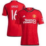 Manchester United Cup Home Authentic Shirt 2023-24 with Amad 16 printing - Kit Captain