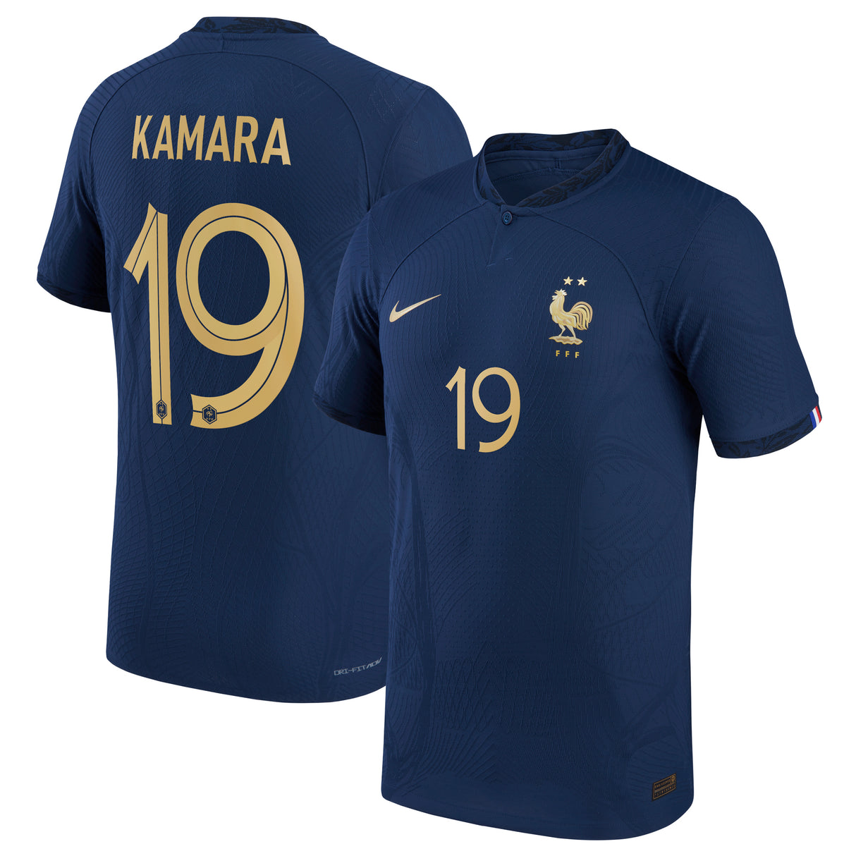 France Home Match Shirt 2022 with Kamara 19 printing - Kit Captain