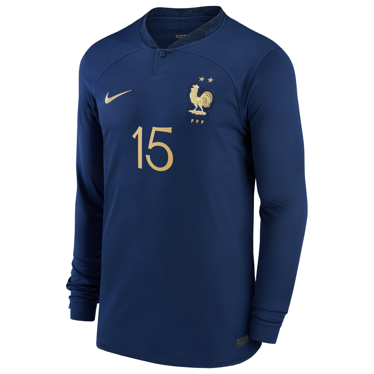 France Home Stadium Shirt Long Sleeve 2022 - Kids - Marcus Thuram 15 - Kit Captain