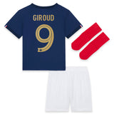 France Home Stadium Kit 2022 - Infants - Olivier Giroud 9 - Kit Captain