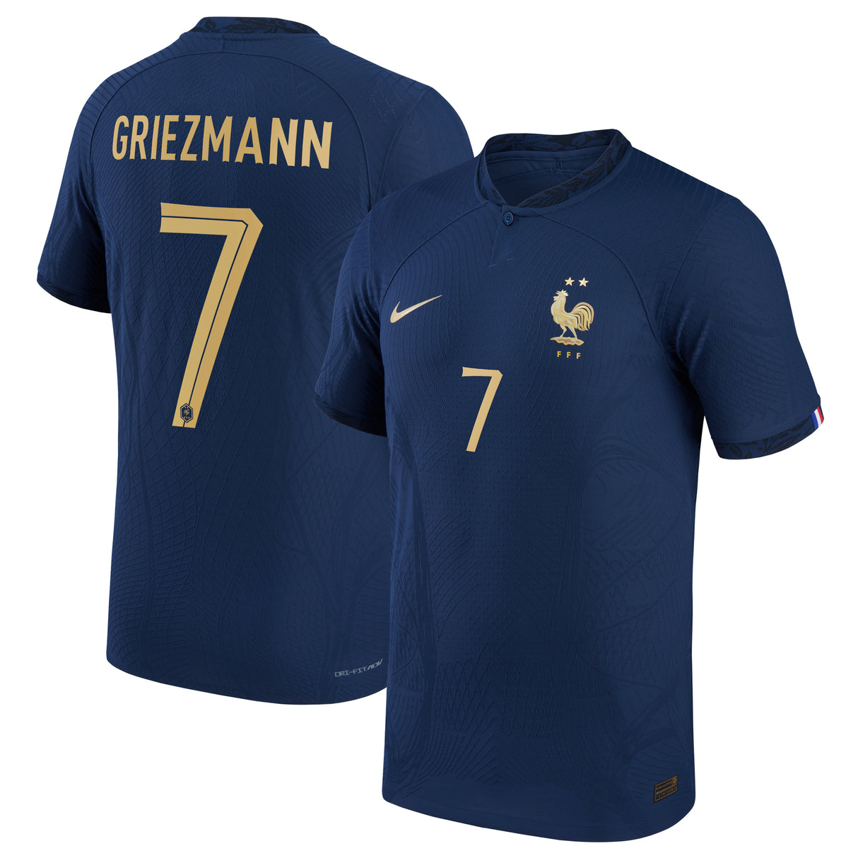 France Home Match Shirt 2022 - Antoine Griezmann 7 - Kit Captain