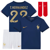 France Home Stadium Kit 2022 - Infants - Theo Hernández 22 - Kit Captain