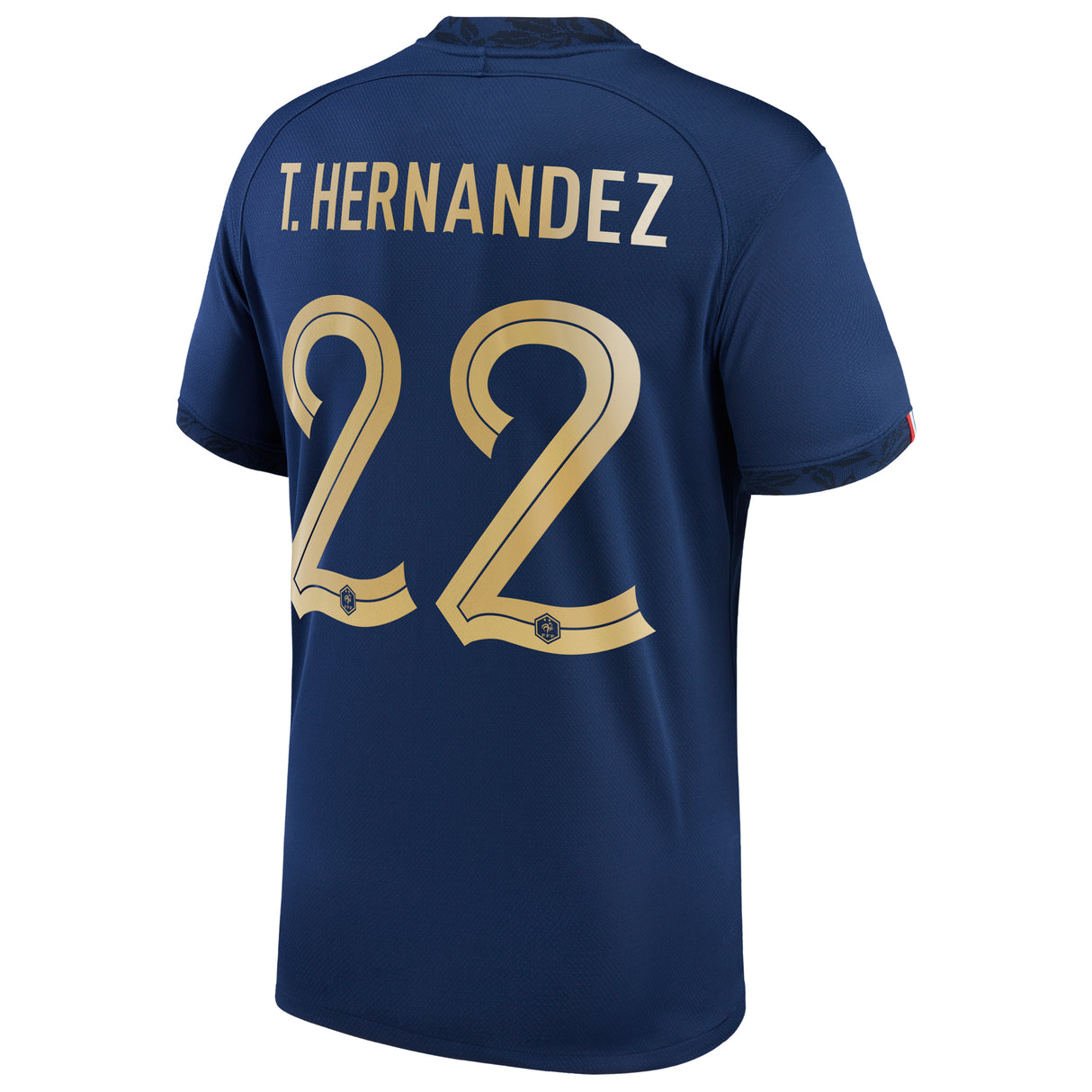 France Home Stadium Shirt 2022 - Theo Hernández 22 - Kit Captain