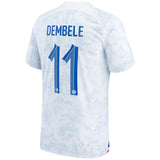 France Away Stadium Shirt 2022 - Kids - Ousmane Dembélé 11 - Kit Captain