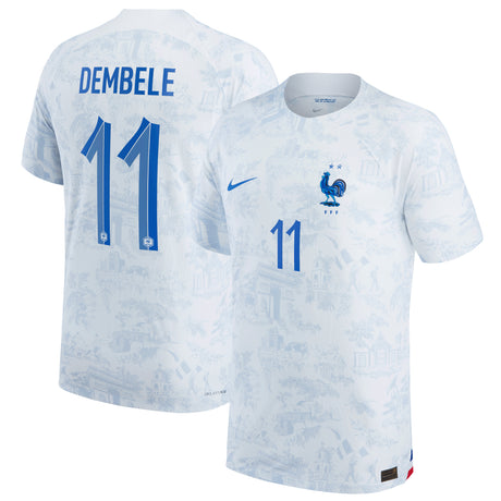 France Away Match Shirt 2022 - Ousmane Dembélé 11 - Kit Captain