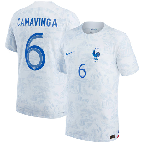 France Away Match Shirt 2022 with Camavinga 6 printing - Kit Captain