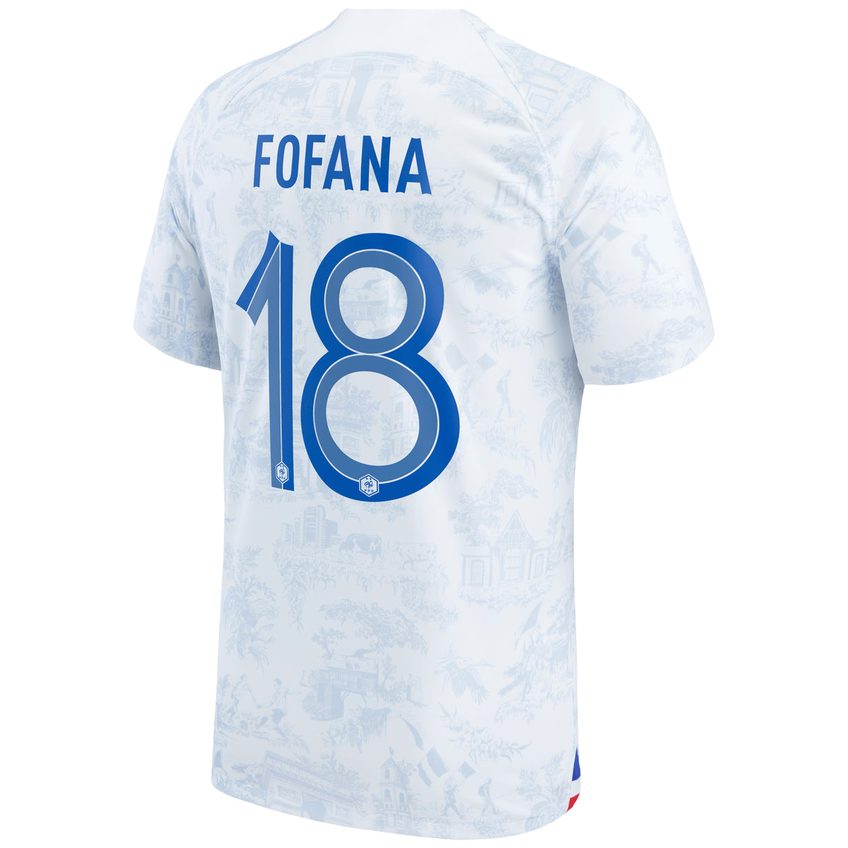 France Away Stadium Shirt 2022 - Kids with Fofana 18 printing - Kit Captain