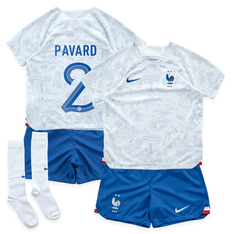 France Away Stadium Kit 2022 - Little Kids - Benjamin Pavard 2 - Kit Captain