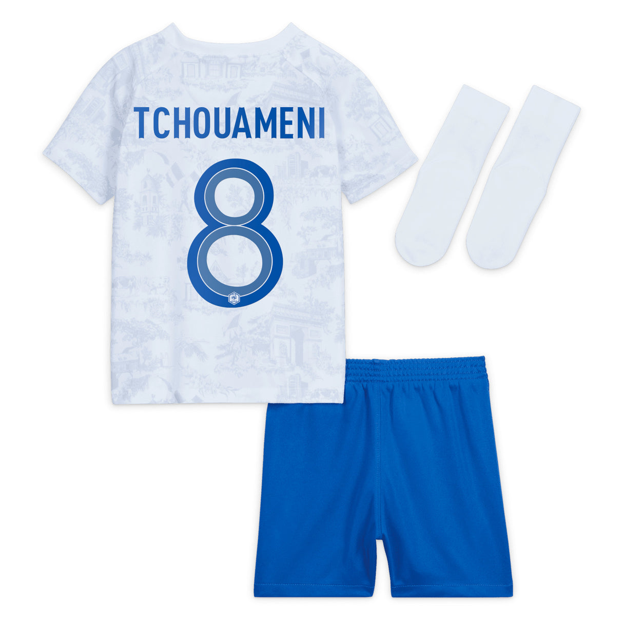 France Away Stadium Kit 2022 - Infants - Aurélien Tchouameni 8 - Kit Captain