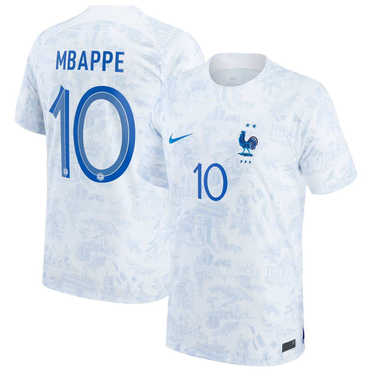 France Away Stadium Shirt 2022 - Kylian Mbappé 10 - Kit Captain