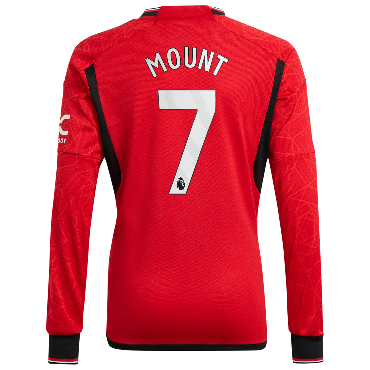 Manchester United EPL adidas Home Shirt 2023-24 - Long Sleeve - with Mount 7 printing - Kit Captain