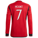 Manchester United Cup Home Authentic Shirt 2023-24 - Long sleeve with Mount 7 printing - Kit Captain