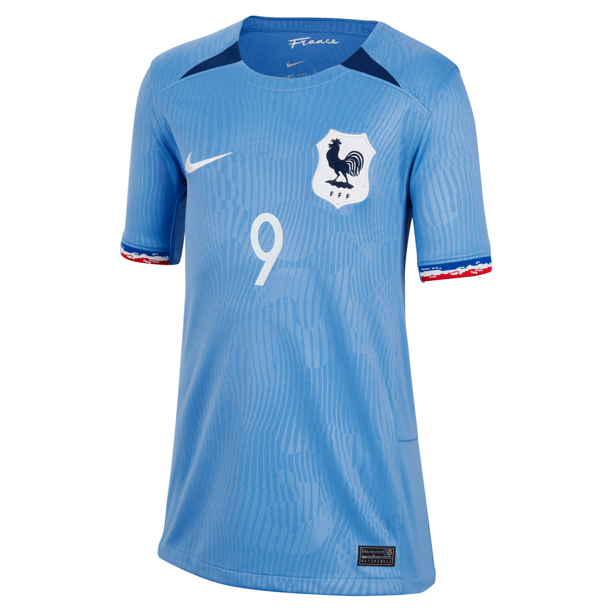 France Women Nike Home Stadium Shirt 2023-24 - Kids with Le Sommer D 9 printing - Kit Captain