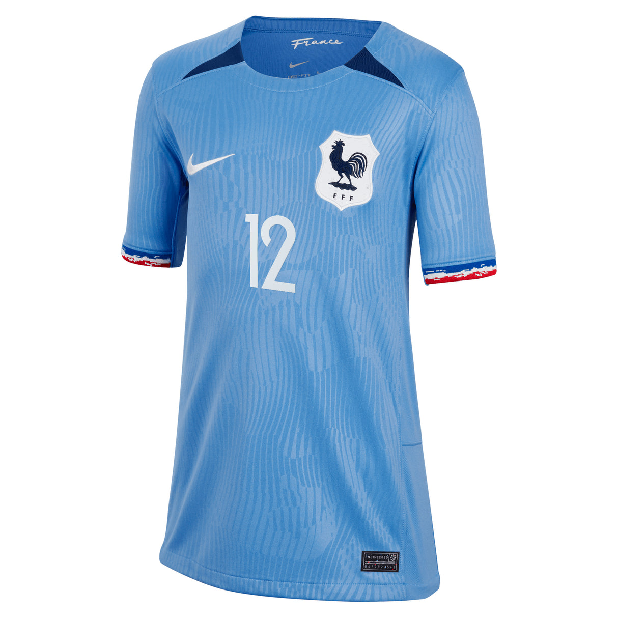 France Women Nike Home Stadium Shirt 2023-24 - Kids with Mateo 12 printing - Kit Captain