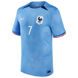 France Women Nike Home Stadium Shirt 2023-24 - Mens with Karchaoui 7 printing - Kit Captain