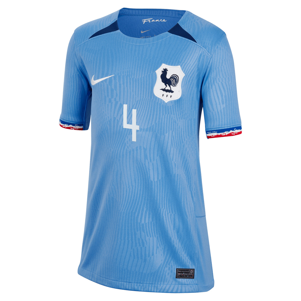 France Women Nike Home Stadium Shirt 2023-24 - Kids with Fazer 4 printing - Kit Captain