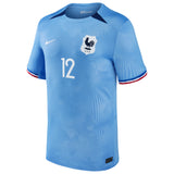 France Women Nike Home Stadium Shirt 2023-24 - Mens with Mateo 12 printing - Kit Captain