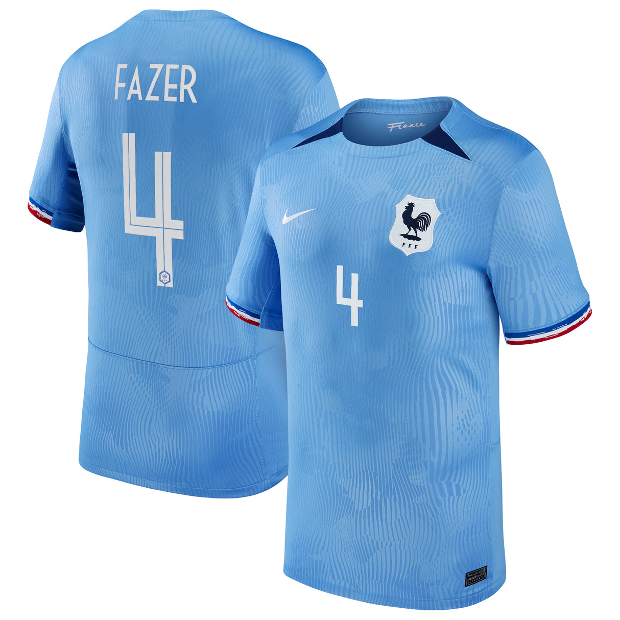 France Women Nike Home Stadium Shirt 2023-24 - Mens with Fazer 4 printing - Kit Captain