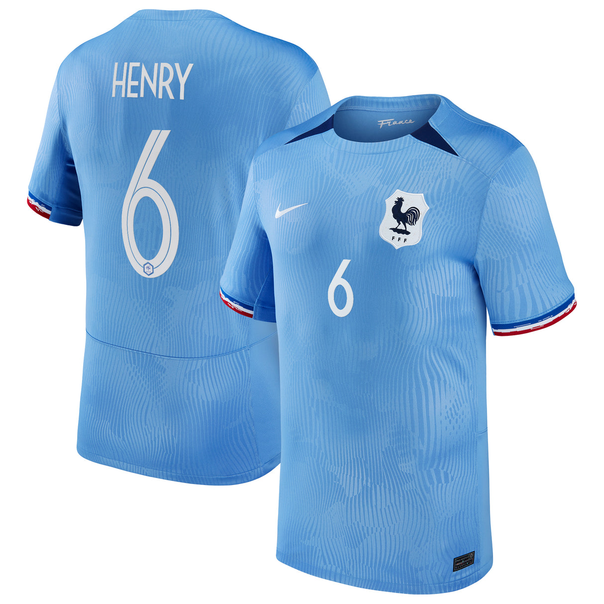 France Women Nike Home Stadium Shirt 2023-24 - Mens with Henry 6 printing - Kit Captain