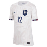 France Women Nike Away Stadium Shirt 2023-24 - Kids with Mateo 12 printing - Kit Captain