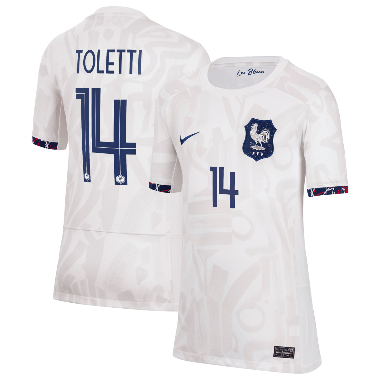 France Women Nike Away Stadium Shirt 2023-24 - Kids with Toletti 14 printing - Kit Captain