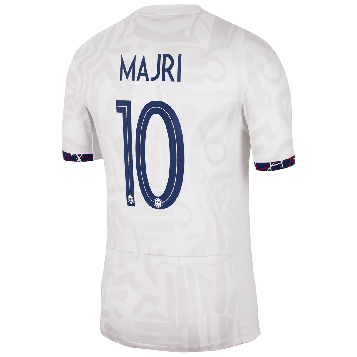 France Women Nike Away Stadium Shirt 2023-24 - Mens with Majri 10 printing - Kit Captain