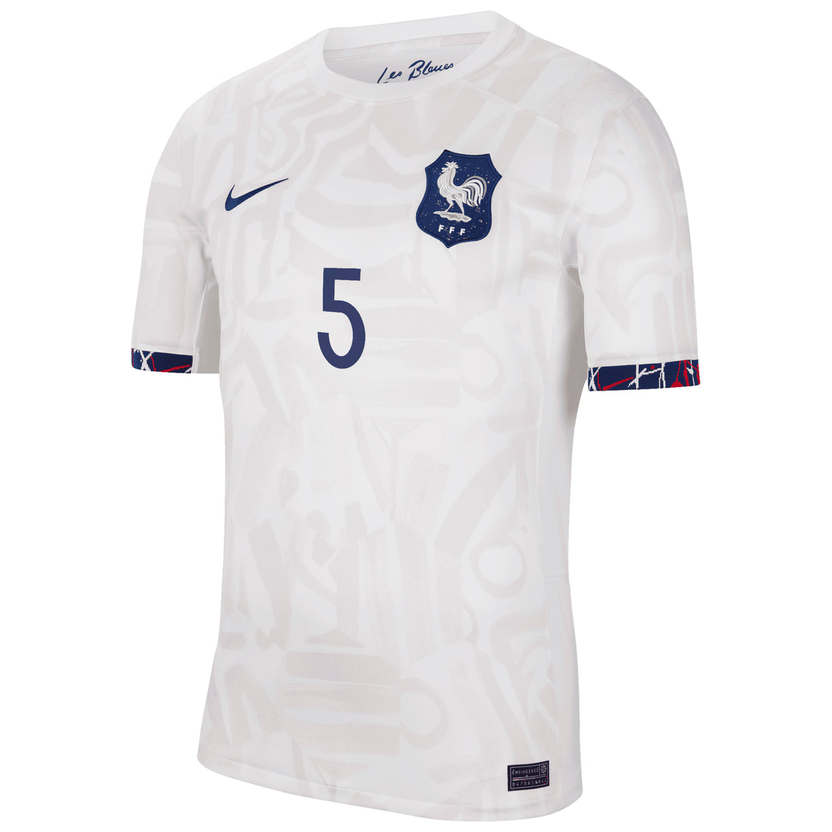 France Women Nike Away Stadium Shirt 2023-24 - Mens with De Almeida 5 printing - Kit Captain