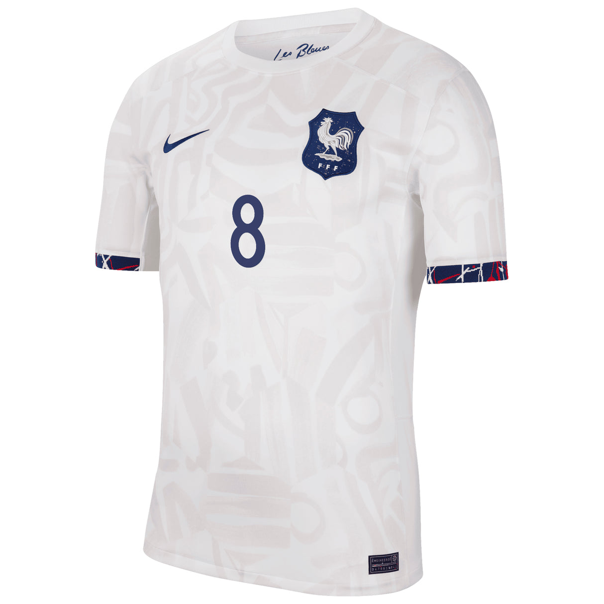 France Women Nike Away Stadium Shirt 2023-24 - Mens with Geyoro 8 printing - Kit Captain