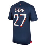 Paris Saint-Germain Nike Home Stadium Shirt 2023-24 with Cher N. 27 printing - Kit Captain