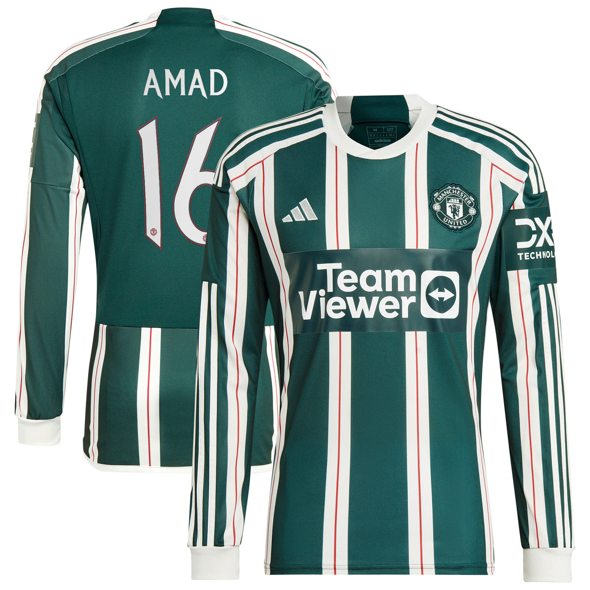 Manchester United Cup Away Shirt 2023-24 - Long Sleeve with Amad 16 printing - Kit Captain