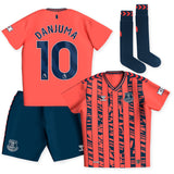 Everton Hummel Away Infant Kit 2023-24 with Danjuma 10 printing - Kit Captain