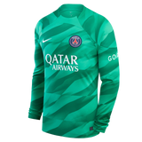 Paris Saint-Germain Nike Goalkeeper Long Sleeve Stadium Shirt 2023-24 with Arnau Tenas 80 printing - Kit Captain