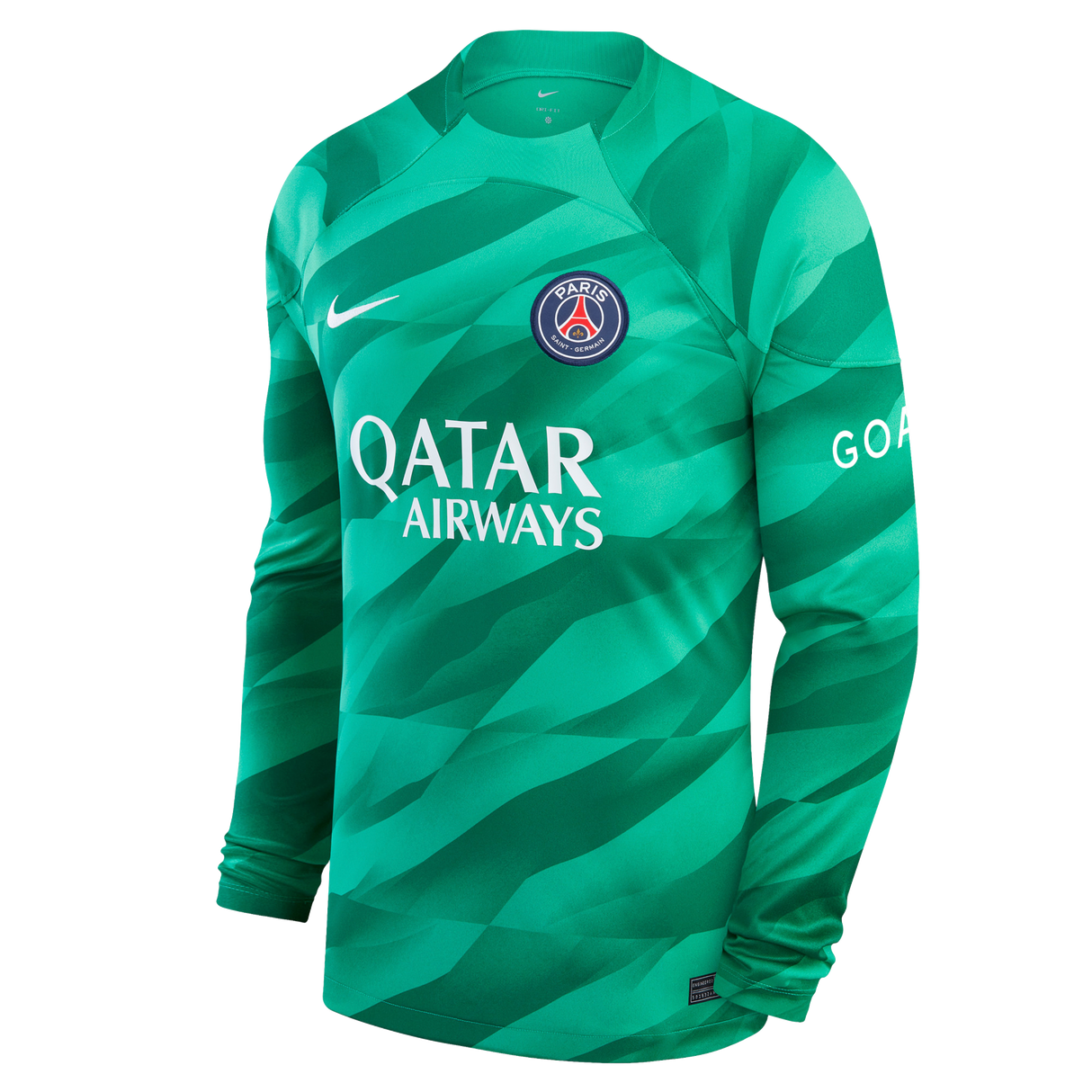 Paris Saint-Germain Nike Goalkeeper Long Sleeve Stadium Shirt 2023-24 with Arnau Tenas 80 printing - Kit Captain