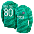 Paris Saint-Germain Nike Goalkeeper Long Sleeve Stadium Shirt 2023-24 with Arnau Tenas 80 printing - Kit Captain