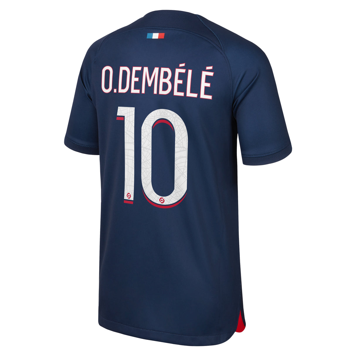 Paris Saint-Germain Nike Home Stadium Shirt 2023-24 - Kids With O.Dembélé 10 Printing - Kit Captain