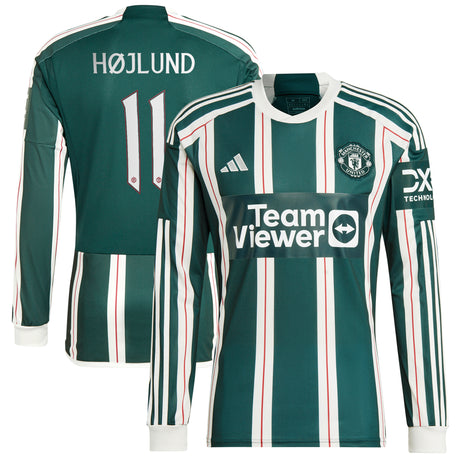 Manchester United Cup Away Shirt 2023-24 - Long Sleeve with Højlund 11 printing - Kit Captain