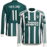 Manchester United Cup Away Shirt 2023-24 - Kids - Long Sleeve with Højlund 11 printing - Kit Captain