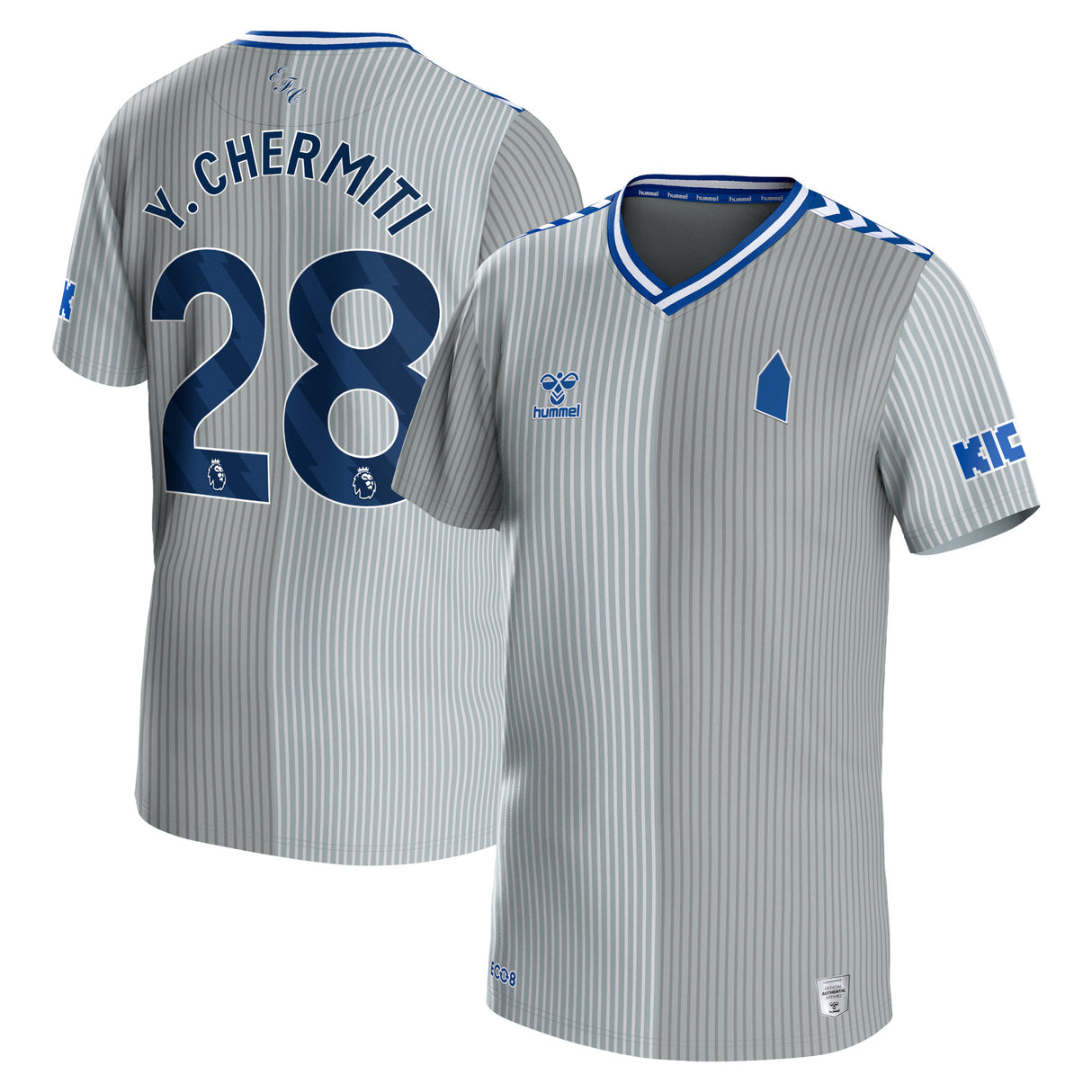 Everton Hummel Third Shirt 2023-24 - Kids with - Y.Chermiti 28 printing - Kit Captain