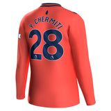 Everton Hummel Away Shirt 2023-24 - Long Sleeve with Y. Chermiti 28 printing - Kit Captain