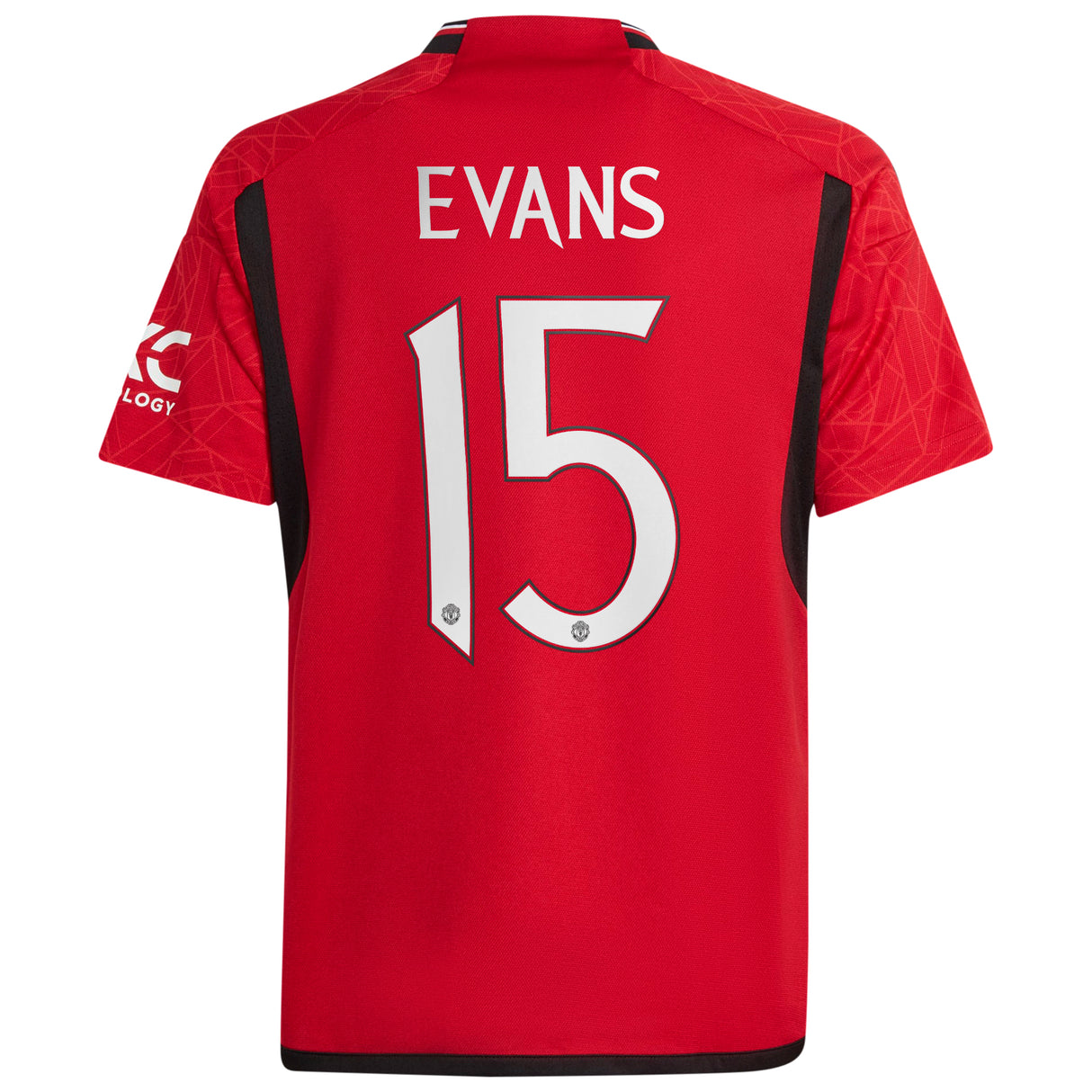 Manchester United Cup adidas Home Shirt 2023-24 - Kids - With Evans 15 Printing - Kit Captain