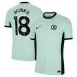 Chelsea Third Vapor Match Shirt 2023-24 with Nkunku 18 printing - Kit Captain