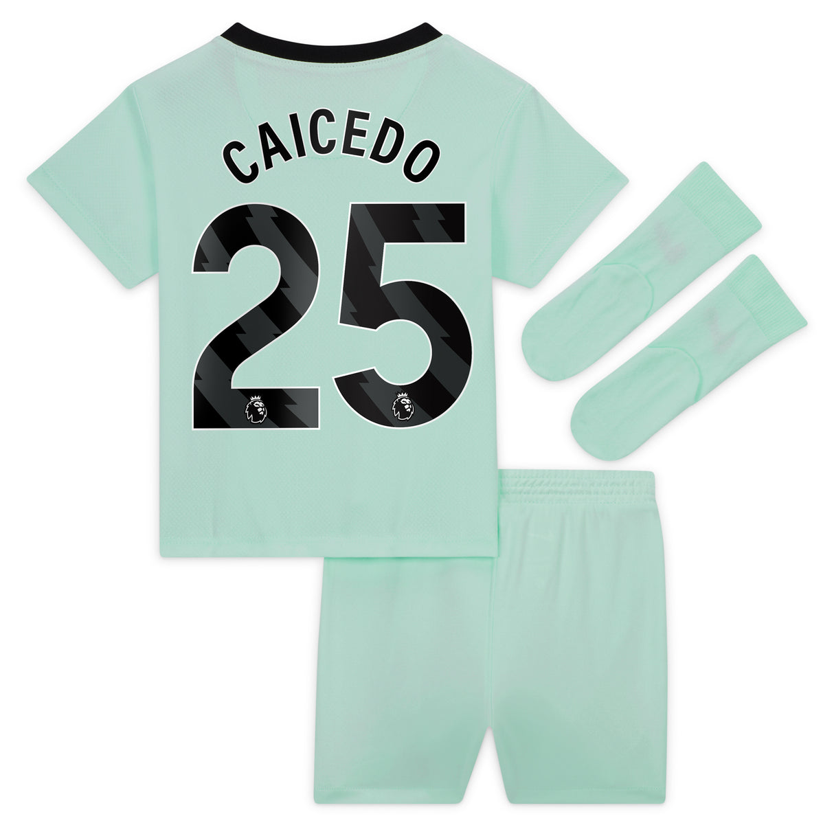 Chelsea Third Stadium Kit 2023-24 - Infants with Caicedo 25 printing - Kit Captain