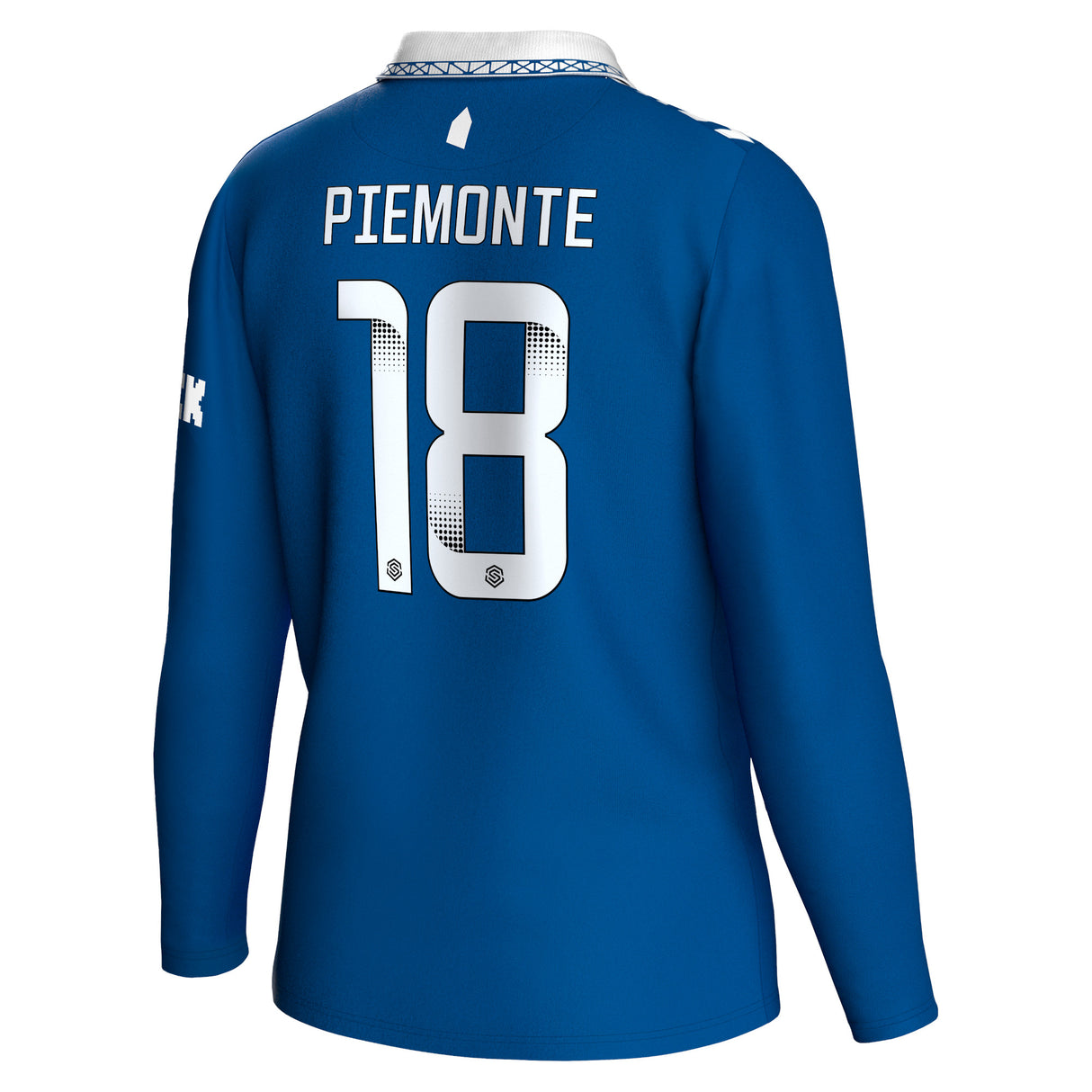 Everton WSL Hummel Home Shirt 2023-24 - Long Sleeve - With Piemonte 18 Printing - Kit Captain