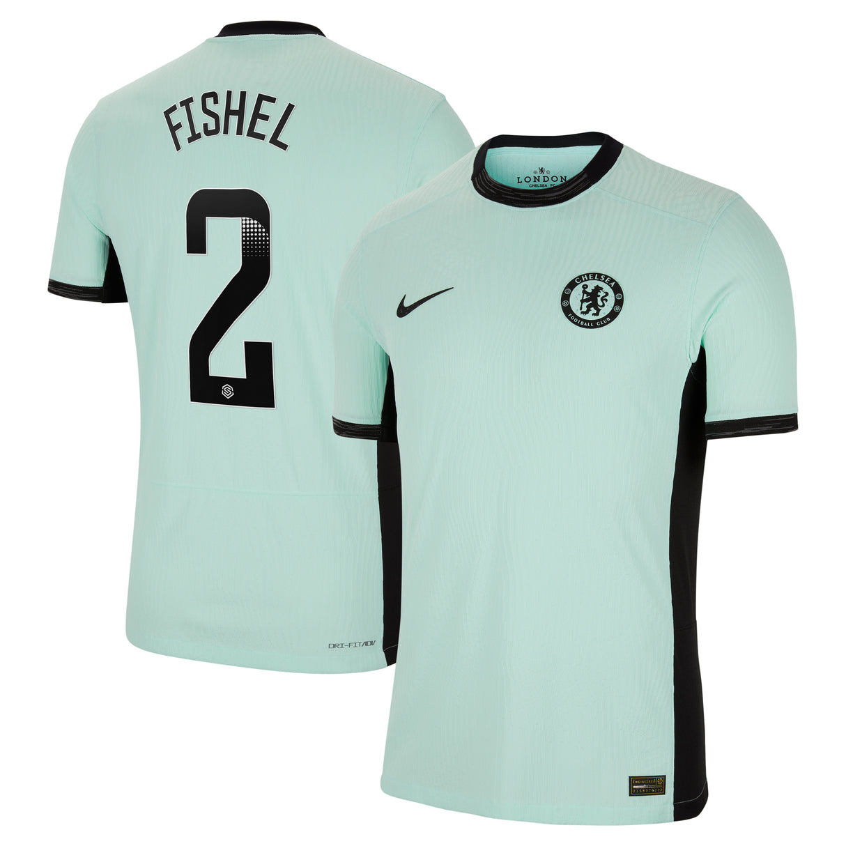 Chelsea WSL Third Vapor Match Shirt 2023-24 with Fishel 2 printing - Kit Captain